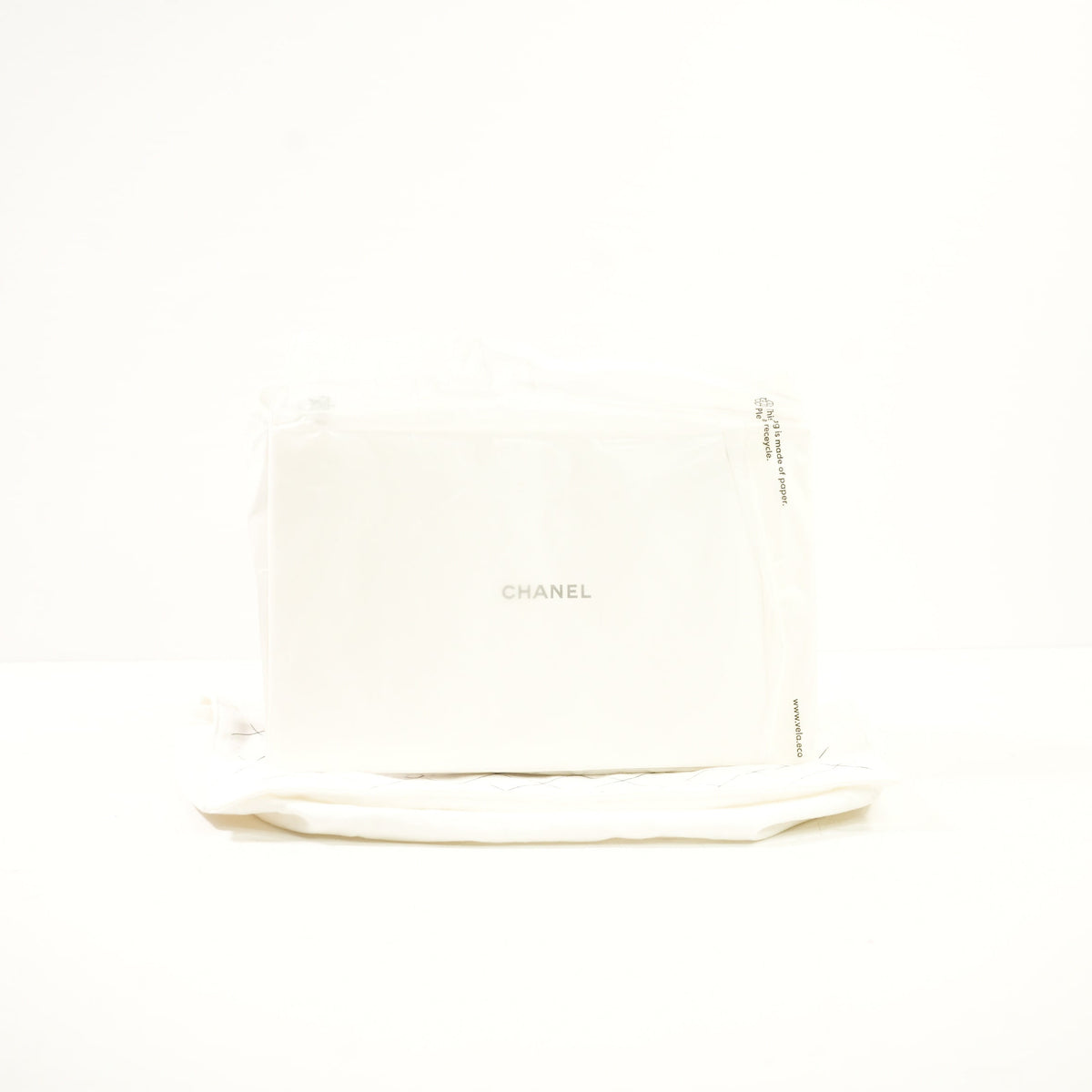 Chanel Quilted Caviar Leather Grey Double Flap Bag With Dust Bag