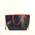 Louis Vuitton Neverfull MM Indigo Coquelicot Tote in Blue Epi Leather with Red Trim