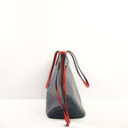 Louis Vuitton Neverfull MM Indigo Coquelicot Tote in Blue Epi Leather with Red Trim
