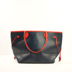 Louis Vuitton Neverfull MM Indigo Coquelicot Tote in Blue Epi Leather with Red Trim