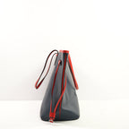 Louis Vuitton Neverfull MM Indigo Coquelicot Tote in Blue Epi Leather with Red Trim