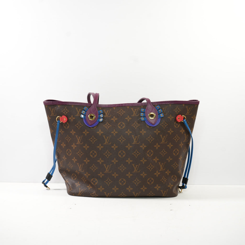 Louis Vuitton Monogram Totem Neverfull MM In Brown Monogram With Colorful Leather Patches Near Handles