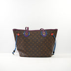 Louis Vuitton Monogram Totem Neverfull MM In Brown Monogram With Colorful Leather Patches Near Handles