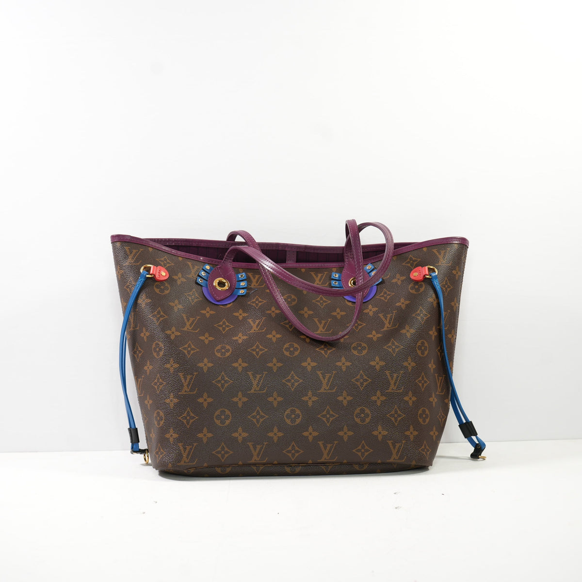 Louis Vuitton Monogram Totem Neverfull MM In Brown Monogram With Colorful Leather Patches Near Handles