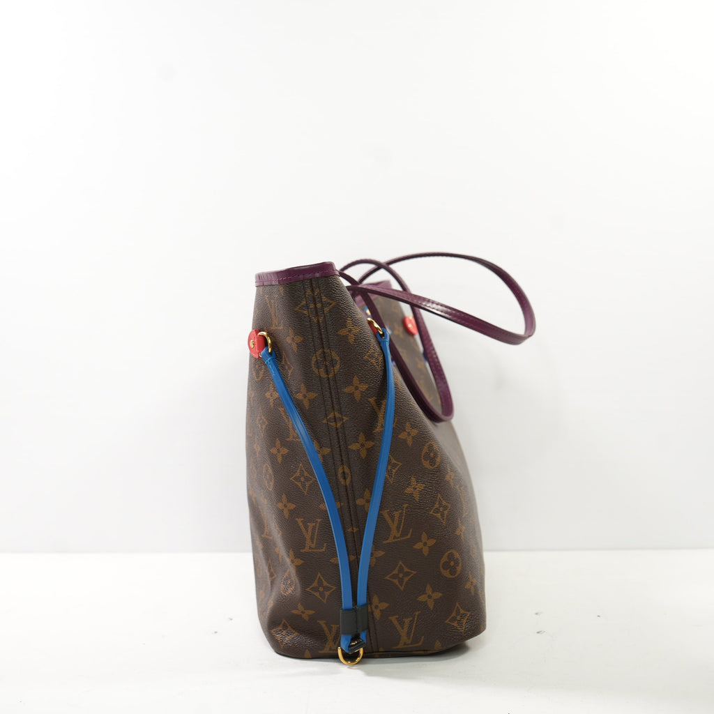 Louis Vuitton Monogram Totem Neverfull MM In Brown Monogram With Colorful Leather Patches Near Handles