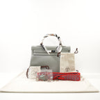 Hermes Gris Mouette Kelly 35 Retourne (Dustbag,Lock,Strap)