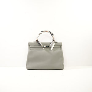 Hermes Gris Mouette Kelly 35 Retourne (Dustbag,Lock,Strap)