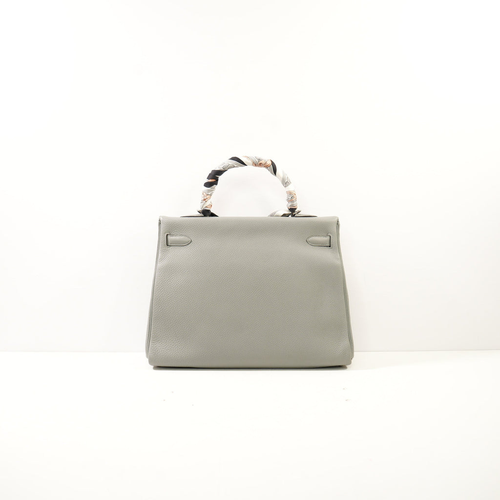 Hermes Gris Mouette Kelly 35 Retourne (Dustbag,Lock,Strap)