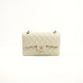 Chanel Quilted Caviar Leather Grey Double Flap Bag With Dust Bag