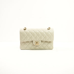 Chanel Quilted Caviar Leather Grey Double Flap Bag With Dust Bag