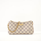Louis Vuitton Small Damier Azur Pochette W/Gold Chain Strap