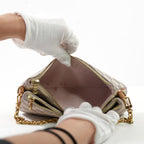 Louis Vuitton Small Damier Azur Pochette W/Gold Chain Strap
