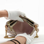 Louis Vuitton Small Damier Azur Pochette W/Gold Chain Strap