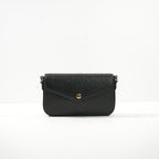 Gucci Black GG Emboseed Leather Super Mini Pochette Crossbody Bag Full Set