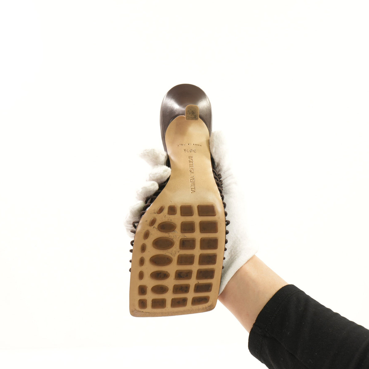 Bottega Veneta Brown Knotted Stretch Mues In A Square Open Toe (36 1/2) (Full Set)