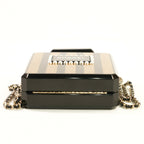 Chanel Glitter Plexiglass Perfume Bottle Minaudiere in Black/Gold Colorway, Full Set