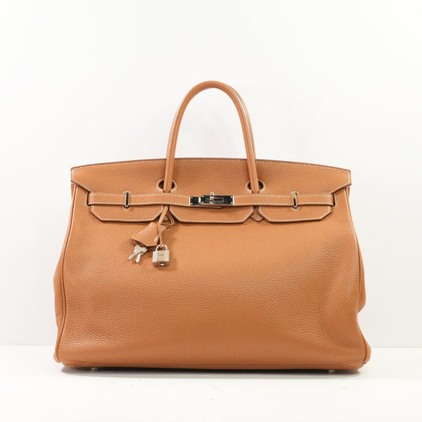 Hermes Brown Togo Leather Birkin 40 (2011) Brown (Dustbag, Rain Coat)