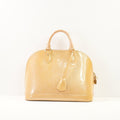 Louis Vuitton Monogram Vernis Alma Handbag in Neutral Beige Patent Leather (Dustbag)