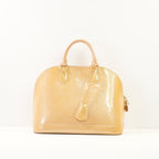 Louis Vuitton Monogram Vernis Alma Handbag in Neutral Beige Patent Leather (Dustbag)