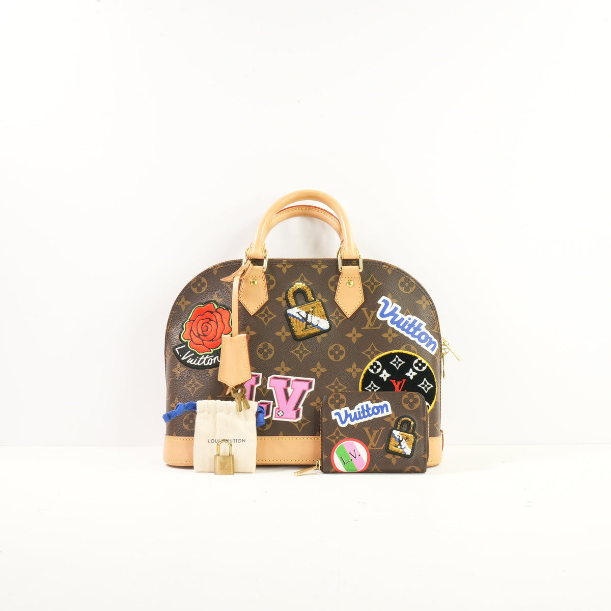 Louis Vuitton Limited Edition Monogram Alma PM Patches With Mini Zippy Wallet