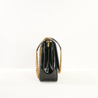 Saint Laurent Black Patent Matelasse Vicky Chain Bag Gold Hardware