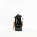 Saint Laurent Black Patent Matelasse Vicky Chain Bag Gold Hardware