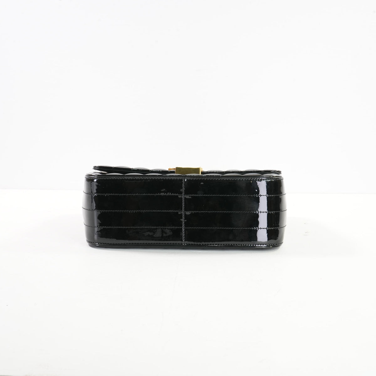 Saint Laurent Black Patent Matelasse Vicky Chain Bag Gold Hardware