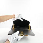 Saint Laurent Black Patent Matelasse Vicky Chain Bag Gold Hardware