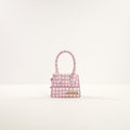 Jacquemus Le Chiquito Mini Bag in Print Pink Checkered Leather (dustbag)