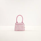 Jacquemus Le Chiquito Mini Bag in Print Pink Checkered Leather (dustbag)
