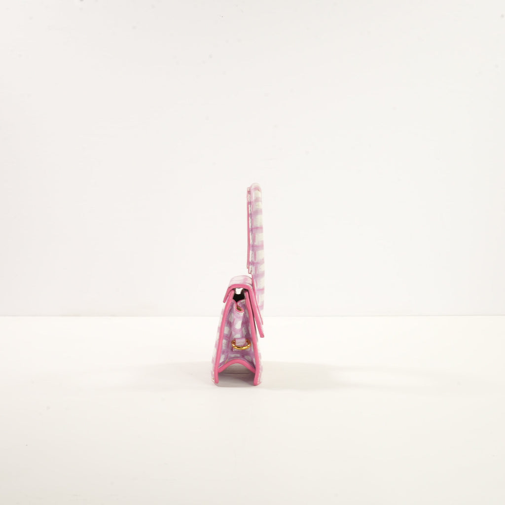 Jacquemus Le Chiquito Mini Bag in Print Pink Checkered Leather (dustbag)