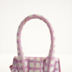Jacquemus Le Chiquito Mini Bag in Print Pink Checkered Leather (dustbag)