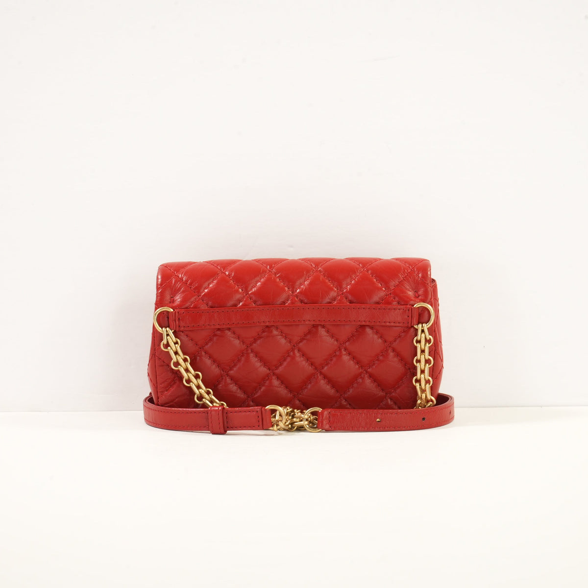 Chanel Red Reissue 2.55 Belt Bag W/ Gold Tone Hardware