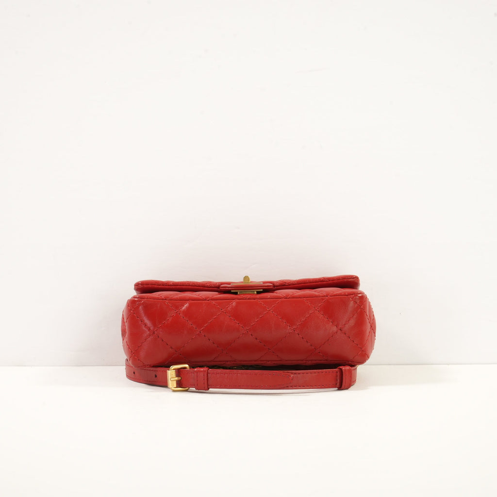 Chanel Red Reissue 2.55 Belt Bag W/ Gold Tone Hardware