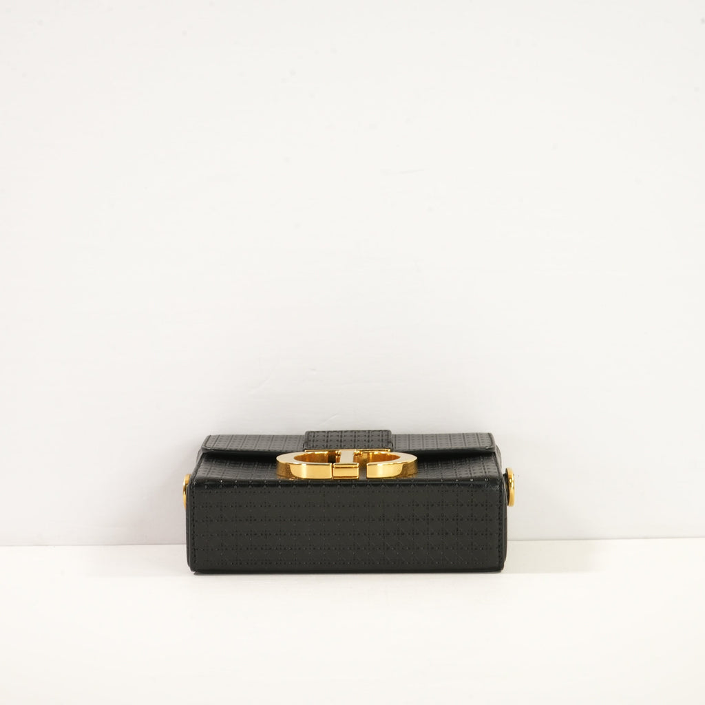 Christan Dior Black Monotaigne Box w/Gold Tone clasp