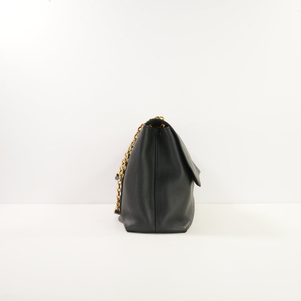 Prada Doux Medium Shoulder Bag in Black Leather (dustbag)