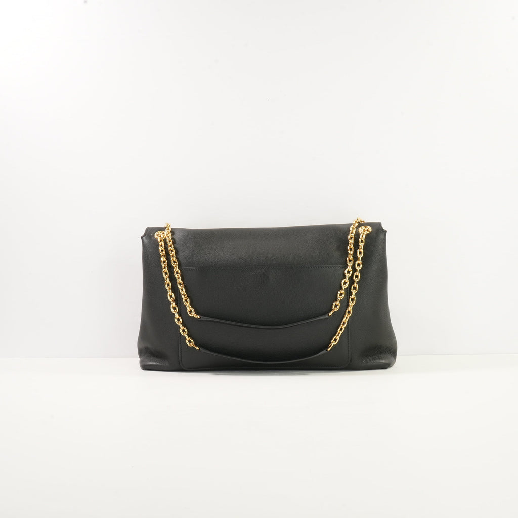 Prada Doux Medium Shoulder Bag in Black Leather (dustbag)