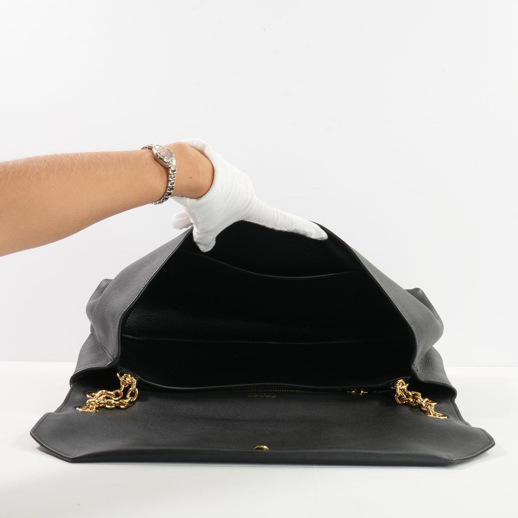 Prada Doux Medium Shoulder Bag in Black Leather (dustbag)