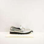 Fendi Baguette Metallic Loafers in Silver (38 1/2) (Dust Bag)