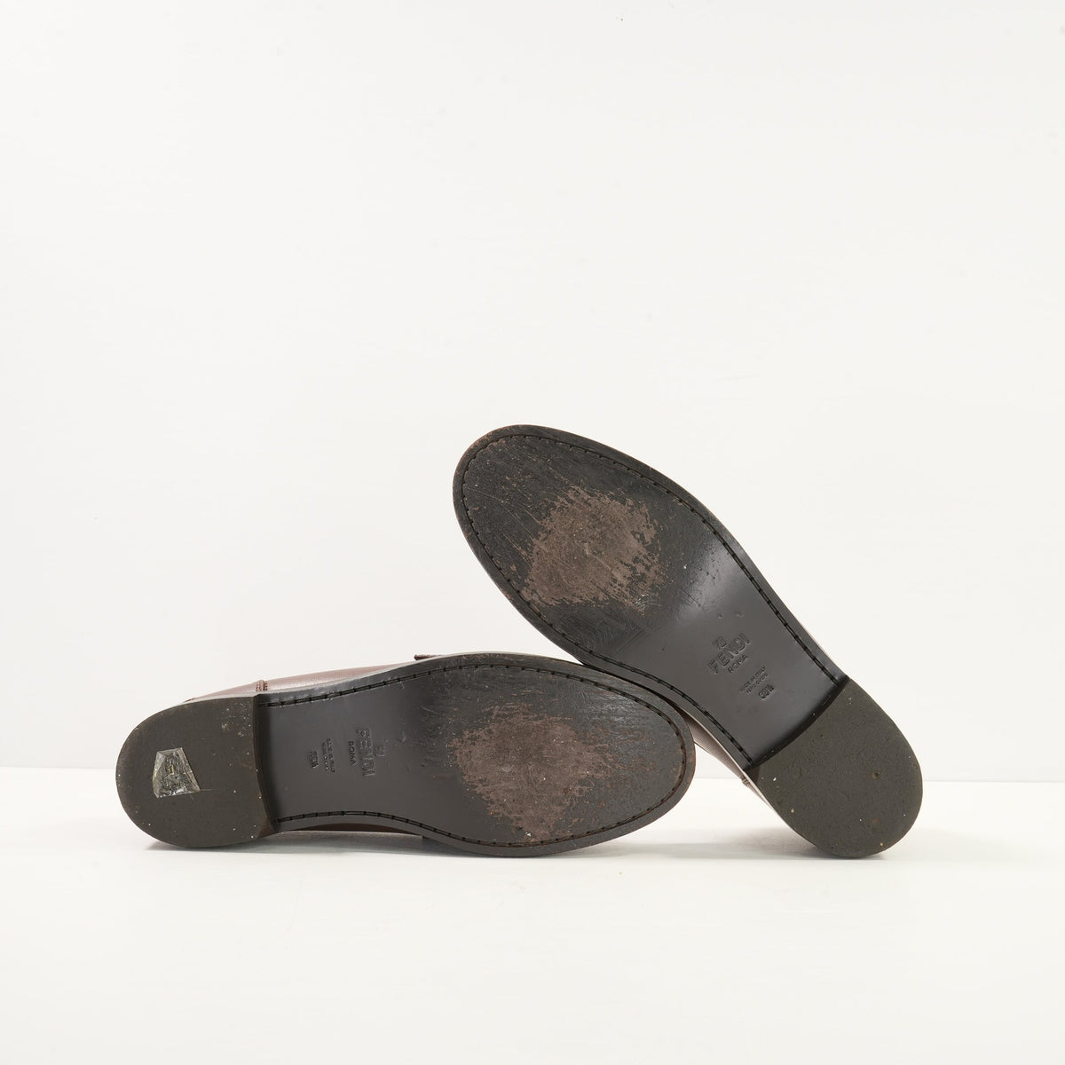Fendi Baguette Loafers in Brown Leather  (38 1/2)