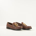 Fendi Baguette Loafers in Brown Leather  (38 1/2)