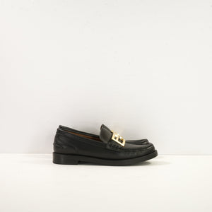 Fendi Baguette Loafer in Black Leather (38 1/2)