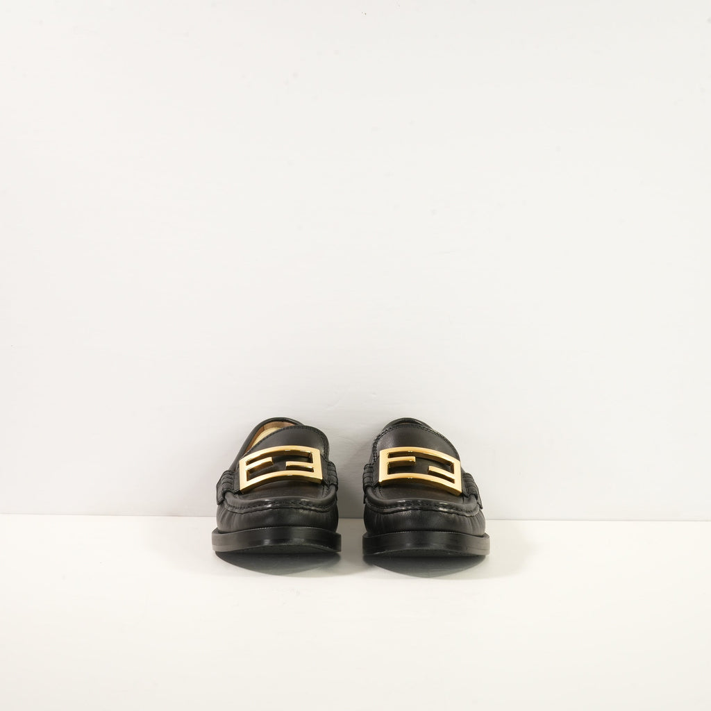 Fendi Baguette Loafer in Black Leather (38 1/2)