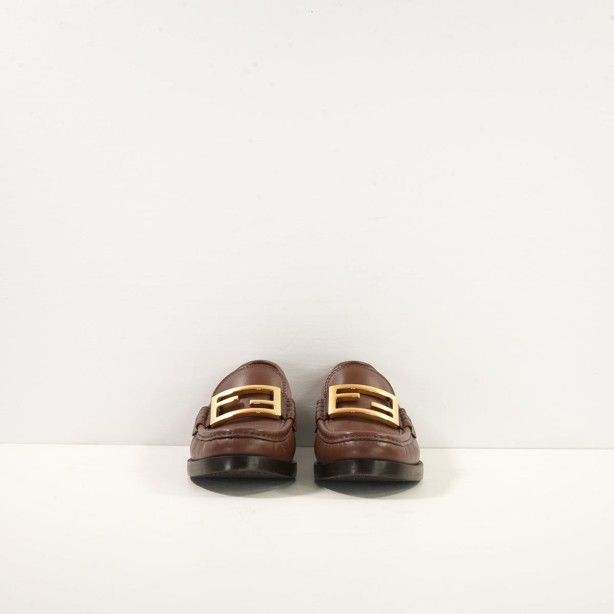 Fendi Baguette Loafers in Brown Leather  (38 1/2)