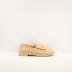 Chanel Quilted Turnlock CC Logo in Beige Lambskin (38 1/2)