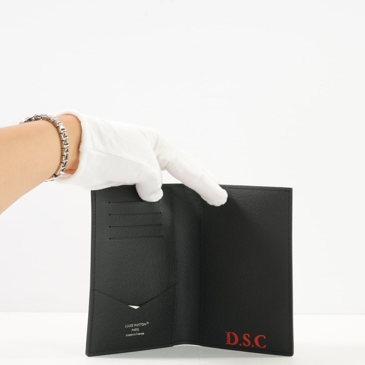 Louis Vuitton Monogram Eclipse Passport Cover (w/ Initals)