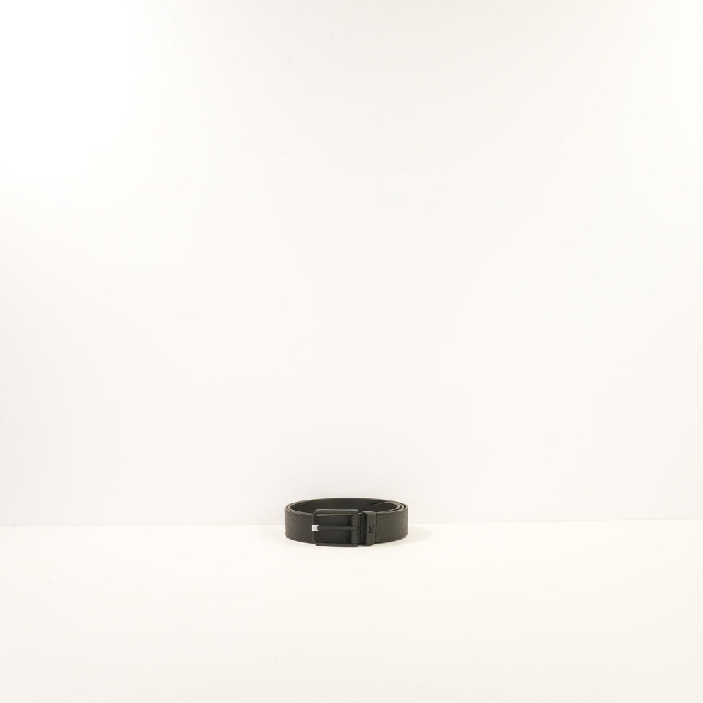 Louis Vuitton Pont Neuf Taurilloln Monogram Belt (100/40) in Black Grained Leather (Full Set & Bag)