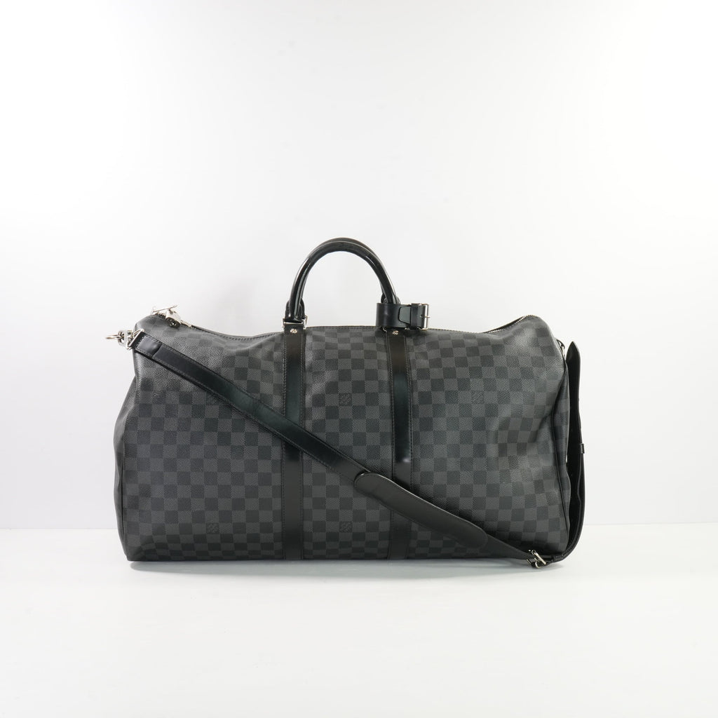 Louis Vuitton Keepall Bandouliere 55 in Black Damier Ebene