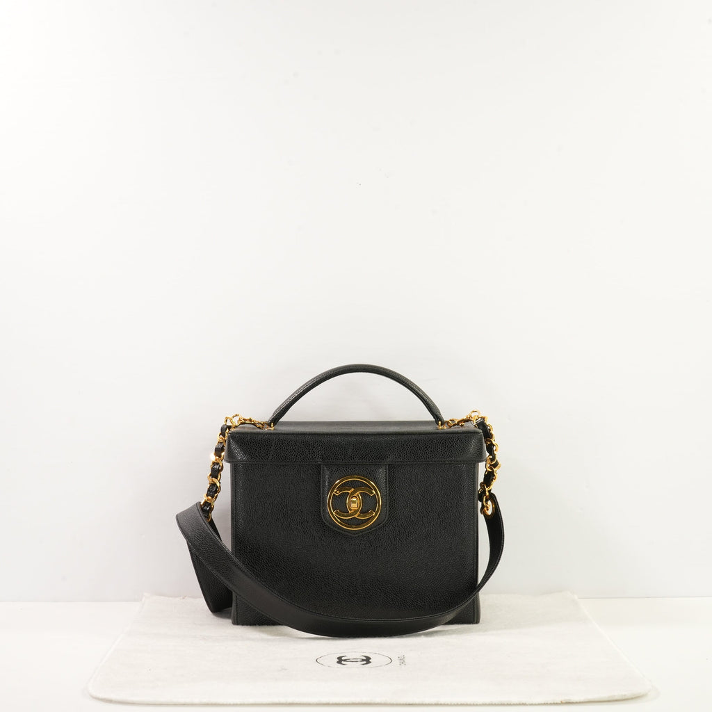 Chanel Black Vintage Make Up Vanity Bag (dust bag)