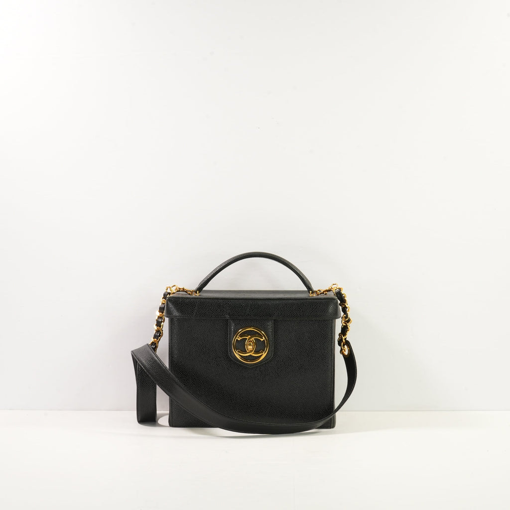 Chanel Black Vintage Make Up Vanity Bag (dust bag)
